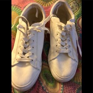 White Faux Leather Sneakers